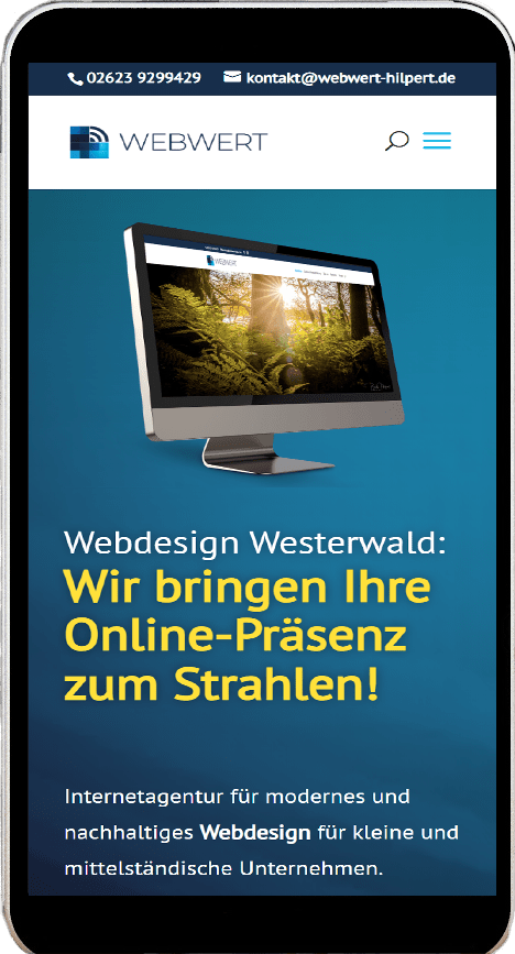 Webdesign Westerwald Webwert gestaltet eine mobil optimierte Website für Unternehmen